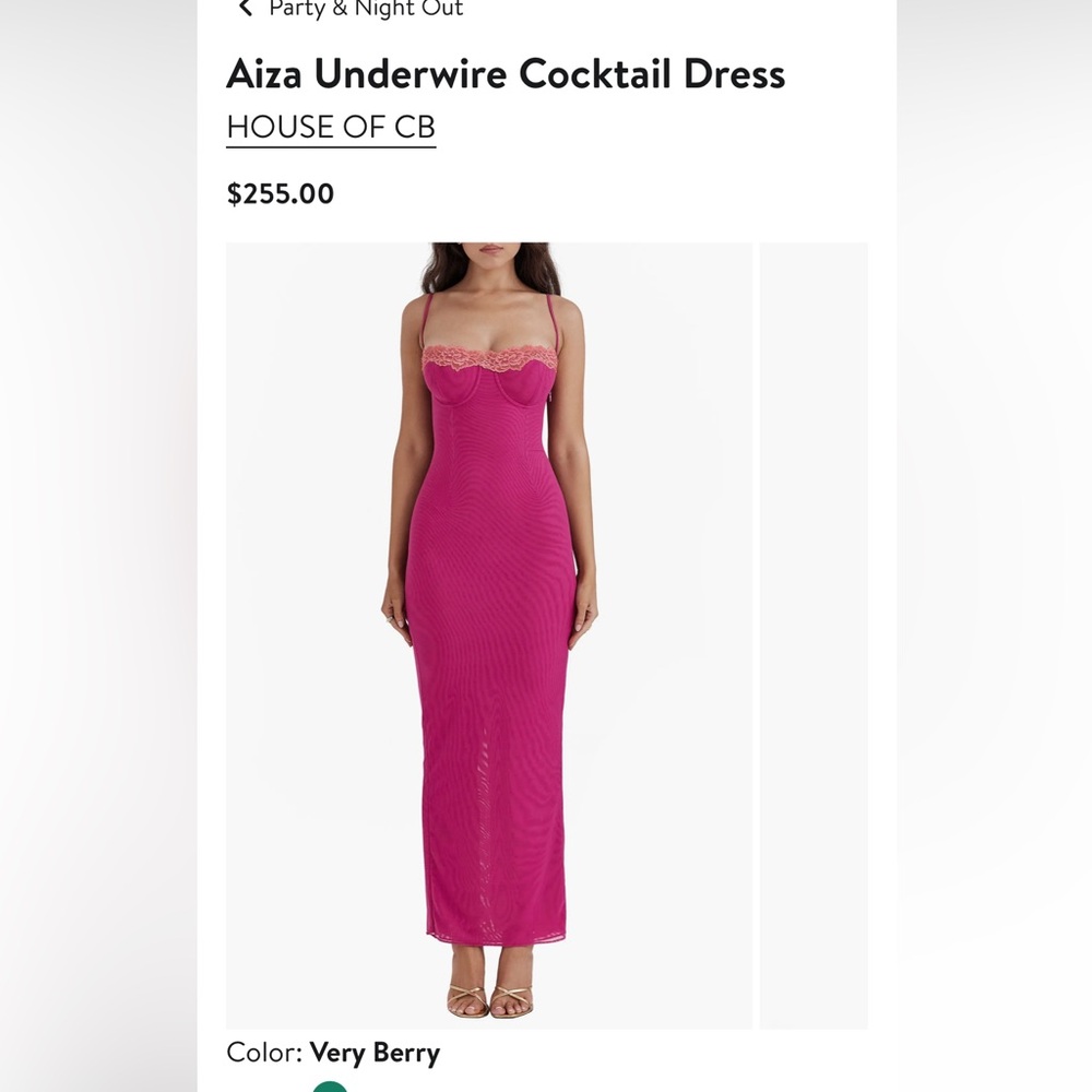 House of CB Aiza Lace-Trim Dress
